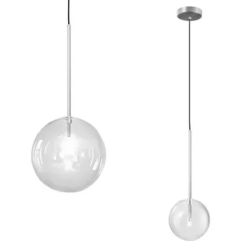 Toolight Toolight, skleněné kulové závěsné stropní svítidlo 20cm, APP1684-1CP, chromová, OSW-04304