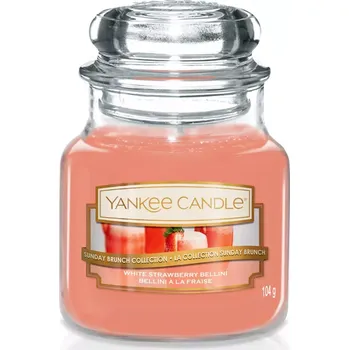 Bytová dekorace Yankee Candle Small Jar White Strawberry Bell 104g