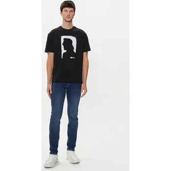 Pánské tričko Karl Lagerfeld Jeans T-Shirt 245D1709 Černá Regular Fit S