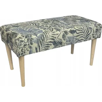 Taburet Lavice s úložným prostorem taburet tmavě modrá bavlněná výšivka do obýváku nebo ložnice