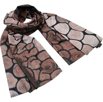 Šála Maxi šála - hnědá s potiskem