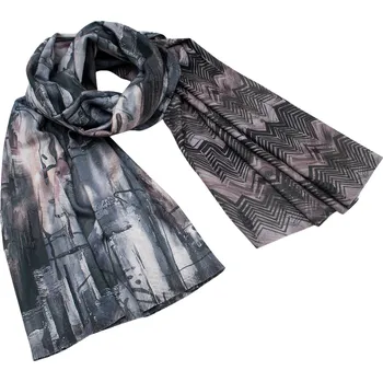 Šála Maxi šála oboustranná - šedá s potiskem