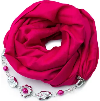 Šála Magotex Šála pašmína s bižuterií - fuchsiová