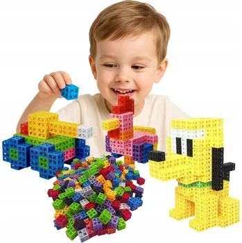 ostatní stavebnice STAVEBNÍ STAVEBNICE KOSTKY BAREVNÉ KREATIVNÍ 3D PIXELY ČTVERCE 80 DÍLŮ