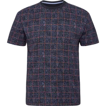 Pánské tričko Pánské tričko NORTH 53103 tmavě modré s potiskem krátký rukáv 4XL - 8XL NORTH - 6XL