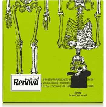 Papírový ubrousek RENOVA Papírové ubrousky s kostlivcem Halloween, 20 ks