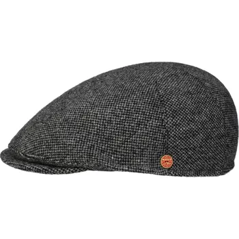 Čepice Pánská zimní černá tweedová bekovka - Mayser - Sidney Harris Tweed Velikost: 56 cm