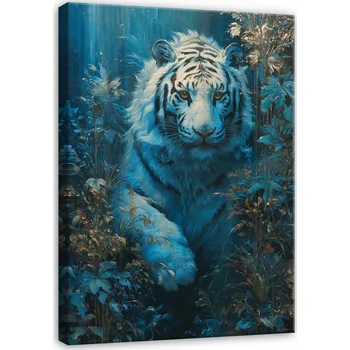 Obraz OBRAZ BÍLÝ TYGR ZVÍŘATA DO LOŽNICE OBÝVÁKU KUCHYNĚ NA PLÁTNĚ 60x40