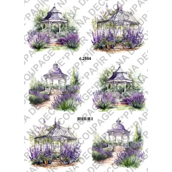 Umělecký papír Rýžový a soft papír na decoupage - Levandule - KB2854 Materiál: Soft, Rozměr: A4