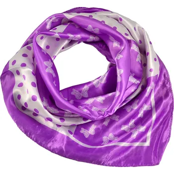 Šátek Fennysun Inc. Šátek saténový - fialový s potiskem