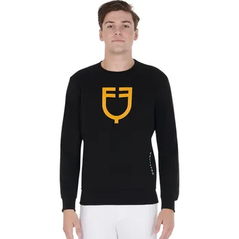 Pánská mikina EQUESTRO Mikina bavlněná Logo Equestro, pánská, černá L