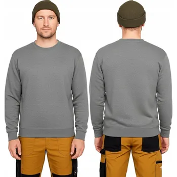 Pánská mikina PÁNSKÁ MIKINA MIKINA, SPORTOVNÍ, BAVLNĚNÁ, TEPLÁ, BEZ KAPUCE , ŠEDÁ