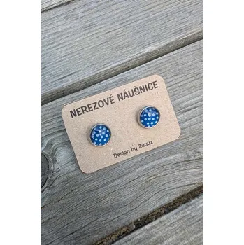 Náušnice Skleněné folklorní náušnice - modré Typ náušnic: Střední pecky typ 1