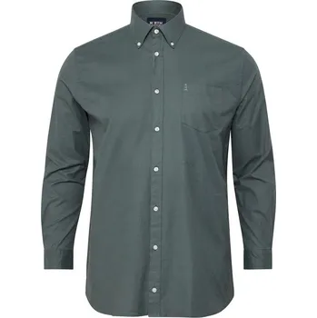 Pánská košile Pánská košile s lycrou NORTH 53045 dlouhý rukáv tmavě zelená 4XL - 8XL NORTH - 6XL
