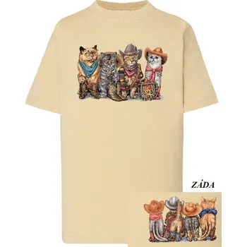 Dívčí tričko detske-levne-bavlnene-tricko-potisk-kovboj-kocka Barva: Lime stone - krémová, Dětská bavlněná trička JHK: L