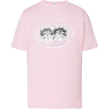 detske-levne-bavlnene-tricko-potisk-kote-spanek Barva: Pink - růžová, Dětská bavlněná trička JHK: XL