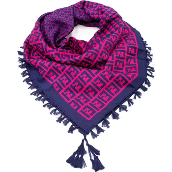 Šála Maxi šátek - modro-fuchsiový se vzorem