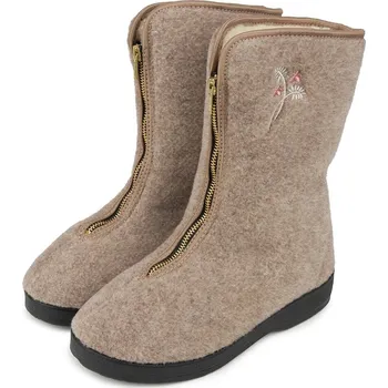 Dámská zimní obuv Vlnka Dámské důchodky z ovčí vlny na zip béžová velikost obuv dospělí 37