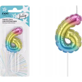 Dortová svíčka Narozeninové svíčky číslice 6 svíčka na dort