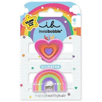 Invisibobble CLIPSTAR GLOW KIDS Happy Heart 2pc