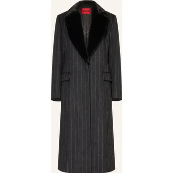 Dámský kabát Hugo Dámský Kabát Mermine, tmavě šedá / světle šedá, 36