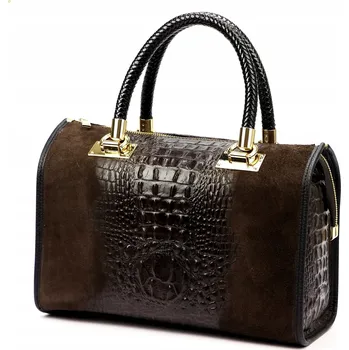 Kabelka Vera Pelle kabelka z pravé broušené kůže (semiš) hnědá