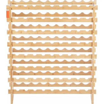 SucceBuy Stojan na víno, 8 úrovní, pro 72 lahví, z bambusového dřeva