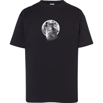 Chlapecké tričko detske-levne-bavlnene-tricko-potisk-vyjici-vlk Barva: Black -černá, Dětská bavlněná trička JHK: M