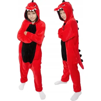 Karnevalový kostým Pyžamo Overal Kigurumi Kostým Převlek Dinosaurus Děti 135-145cm