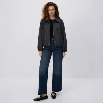 Dámské džíny Reserved - Džíny wide leg s prošitím - indigo jeans - 616GT-57J - 616GT-57J-38