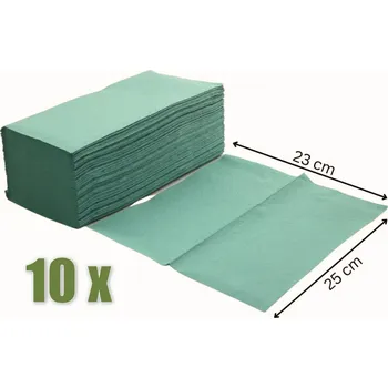 Papírový ručník Papírové ručníky skládané do Z, zelené. Papírové ručníky Z, ručníky Z.