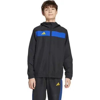 Chlapecká mikina Dětská mikina adidas Performance černá barva, s kapucí, hladká, JX2223 99X, vel. 140