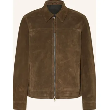 Allsaints Pánská Kožená Bunda Rhone, tmavě hnědá, 52