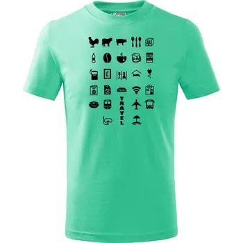 Chlapecké oblečení Dětské tričko s potiskem Travel Velikost: 146/10 let, Barva trička: Mátová