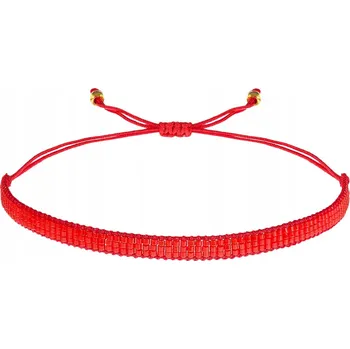 Náramek Pletený náramek z korálků Miyuki jako dárek pro ni, krásný červený