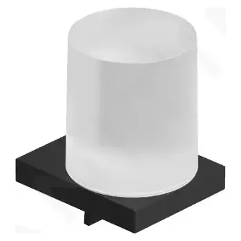 Dávkovač mýdla Kludi Vela C Dávkovač mýdla s držákem, sklo/matná černá, 3197639