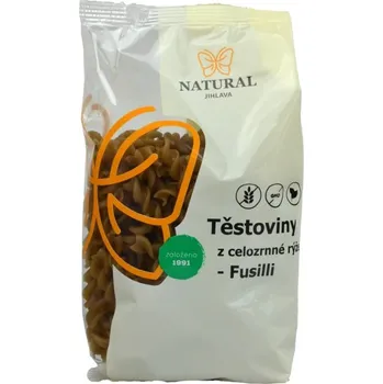 Příloha Natural Jihlava Těstoviny - z celozrnné rýže - Fusilli (vřetena), bez lepku, 250 g