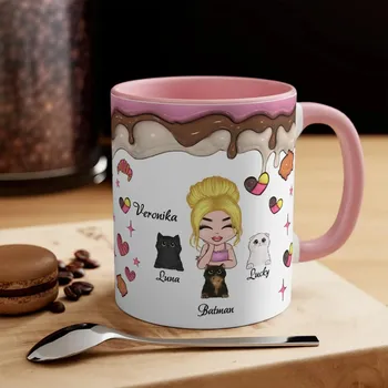 Hrnek - Kočičí máma 2 Růžová