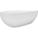 CERANO - Volně stojící vana z litého mramoru Antonia - bílá matná - 170x75cm