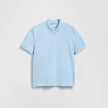 Pánské tričko Reserved - Polokošile z mercerované bavlny - bleděmodrá - 286EF-05X - 286EF-05X-L