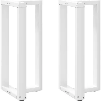 Jídelní stůl OMAXI Nohy barového stolu ve tvaru T, 2 ks, bílé, 50 x 35 x (90-91) cm, ocel 317377
