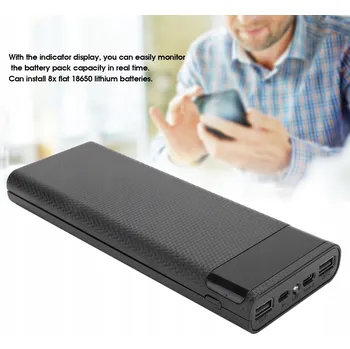 IP kamera POUZDRO POWERBANKY PRO 8x 18650 S RYCHLÝM NABÍJENÍM 5V USB DIY, BALANCER BMS A DISPLEJEM