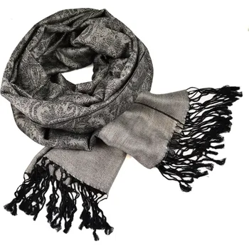 Šála Šála zimní - šedá s černým vzorem