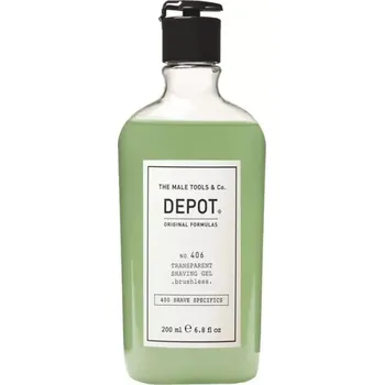 Péče o vousy Depot 406 Transparent Shaving Gel Brushless 200ml