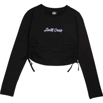 SANTA CRUZ triko - Love Script Strip Tie LS Top Black (BLACK) velikost: 12