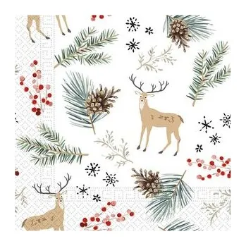 Vánoční dekorace UBROUSKY VÁNOČNÍ SOBY 3VRSTVÉ 33X33CM