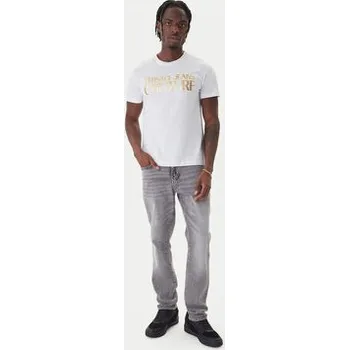 Pánské tričko Versace Jeans Couture T-Shirt 79GAHT05 CJ00T Bílá Regular Fit 3XL