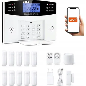Sada domovního alarmu BEZDRÁTOVÝ ALARM GSM WiFi TUYA SMART V POLŠTINĚ + 10x PIR čidel