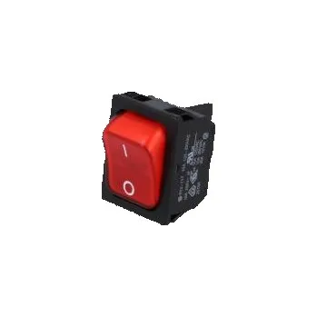 vypínač ROCKER DPST pol 2 OFF-ON 10A/250VAC červená doutnavka 250V