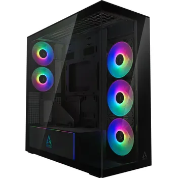 PC skříň Arctic skříň Xtender E-ATX 2x120mm ARGB fan 2xUSB USB-C vertical GPU kit zrcadlové sklo černá